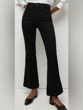 Veronica Beard Black Carson Ankle Flare Jeans